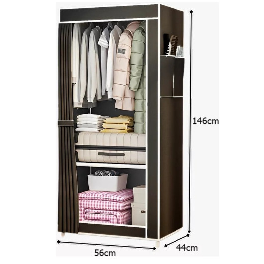 Arara Com Capa Dobrável Guarda Roupa Roupeiro Portátil Organizador Armário Rack Prateleiras Top