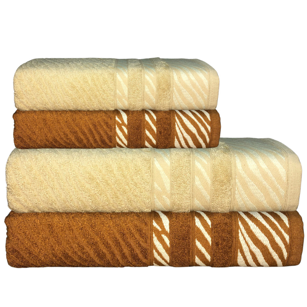 Kit 4 peças Toalha Nairobi Garmisch 100% Algodão (2 Banho e 2 Rosto) Toque Suave Cores Neutras