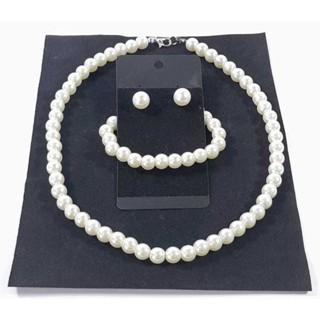 Kit com Brinco Colar e Pulseira de Pérola em Oferta na Shopee