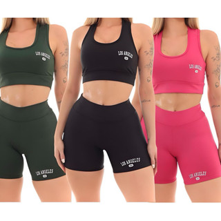 Conjunto Academia Short e Top Academia Cintura Alta Suplex em Oferta na Shopee