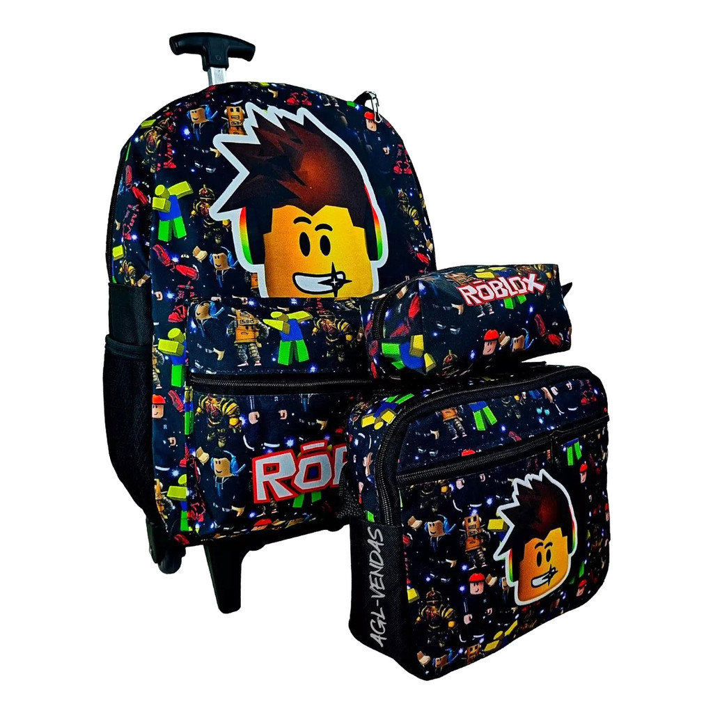 Kit Mochila Roblox Games Bolsa Juvenil Infantil Escolar Robu em Oferta na Shopee