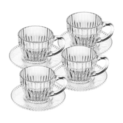 Conjunto 4 Xicaras de Café de Cristal Império 110ml Wolff para Mesa Posta Café da Manhã Receber Convidados Decoração Lar