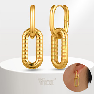 Vnox Trendy Hoop U Shape Brincos Para Mulheres 18K Ouro Aço Inoxidável De Argola Grossos Joias em Oferta na Shopee
