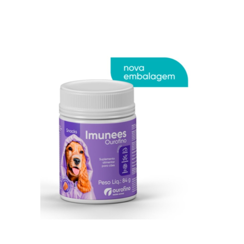 Suplemento Imunidade e Saúde Imunees Snacks Ouro Fino 84g em Oferta na Shopee
