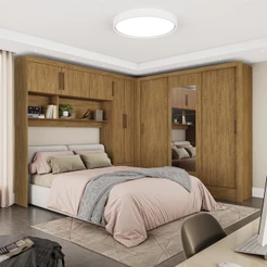 Guarda-roupa Casal Modulado 5 Portas Santiago 3 Portas com Espelho 5 Gavetas
