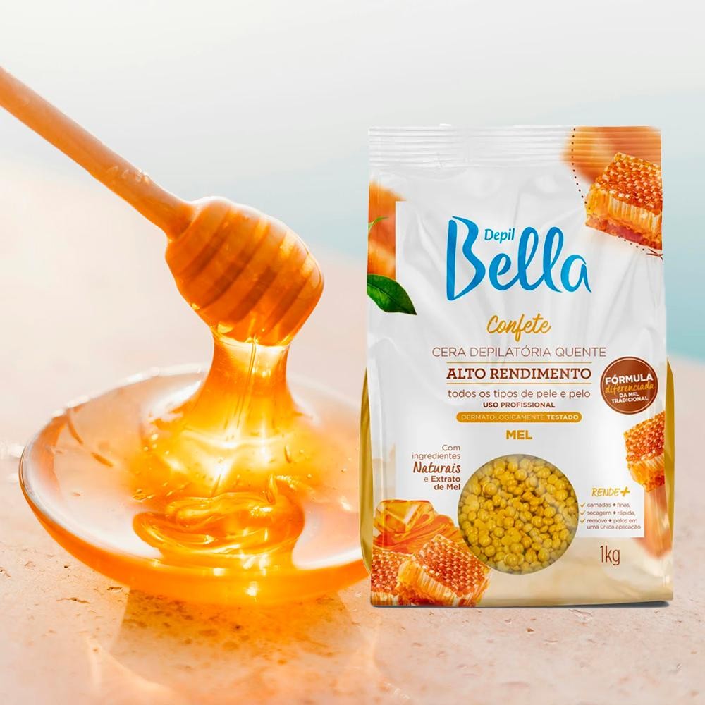 Depil Bella Cera Depilatória Confete Alto Rendimento Extrato de Mel 1kg · foto 2