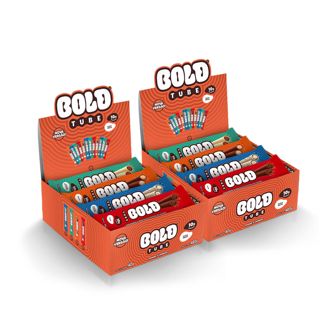 BOLD Snacks barra de proteína - 2 caixas Tube Mista (2 Caixas C/ 12 unid.) em Oferta na Shopee