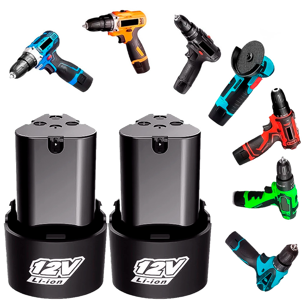Kit 2 Baterias Para Parafusadeira E Furadeira 12v Universal Para Várias Marcas E Modelos
