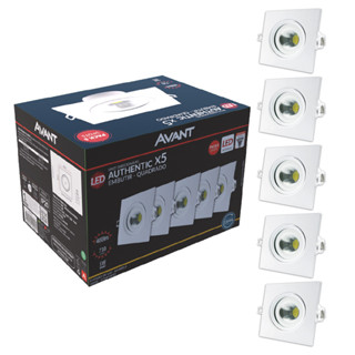 Kit 5 Spot Led Authentic Embutir 5w 3000k Branco Quente 110v/220v Bivolt Ip20 Quadrado Branco Cod: 865020674 Avant em Oferta na Shopee