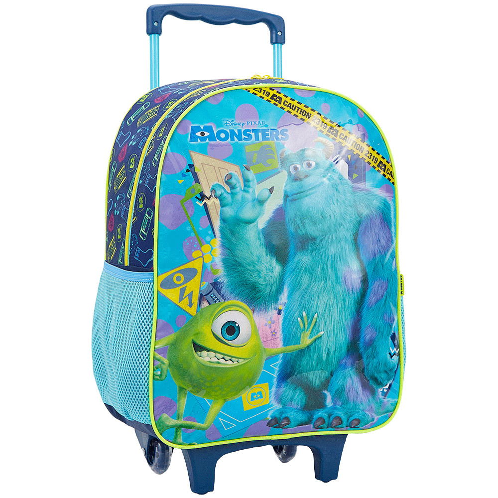 Mochila Escolar Com Rodinha Rodas Monstros S.A Mala Com Roda