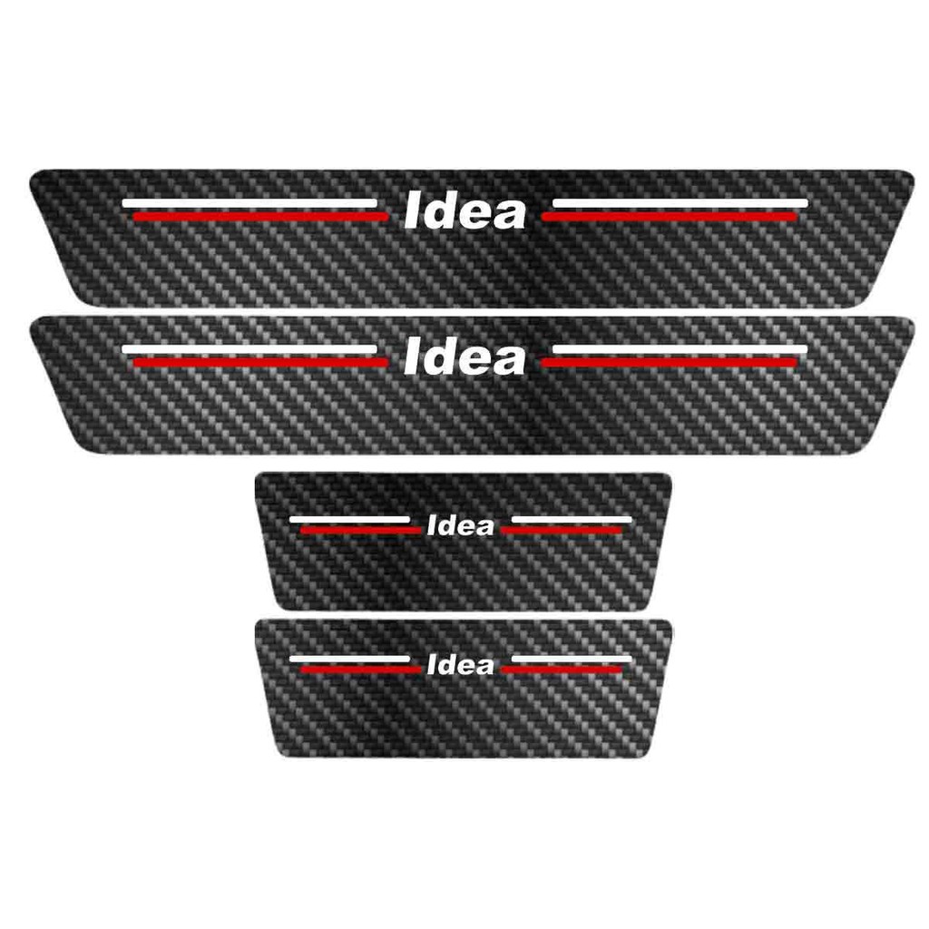 Kit Soleira Protetora Porta Premium Red Carbono  -  Idea