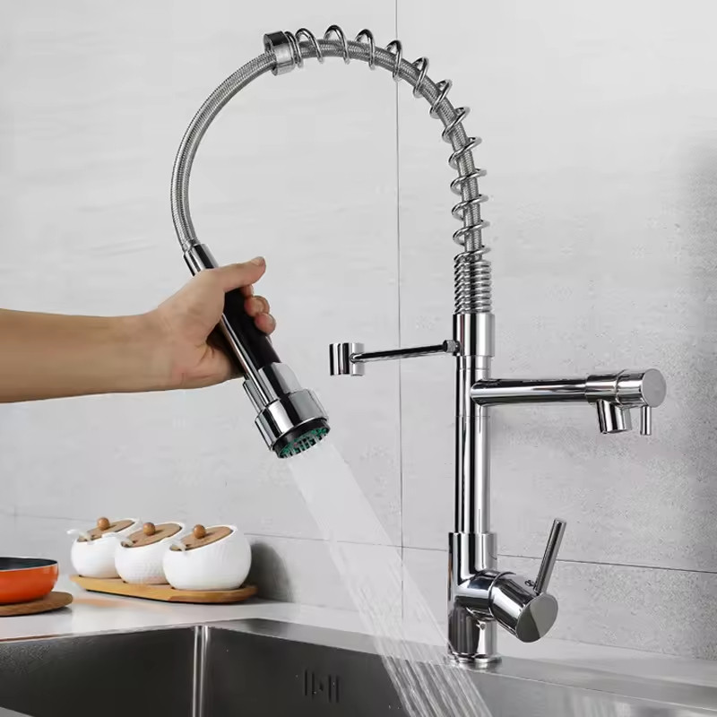 Torneira Cozinha Gourmet de Bancada Monocomando Com Duo Spray Flexível Com Extensor Inox 304 · foto 2
