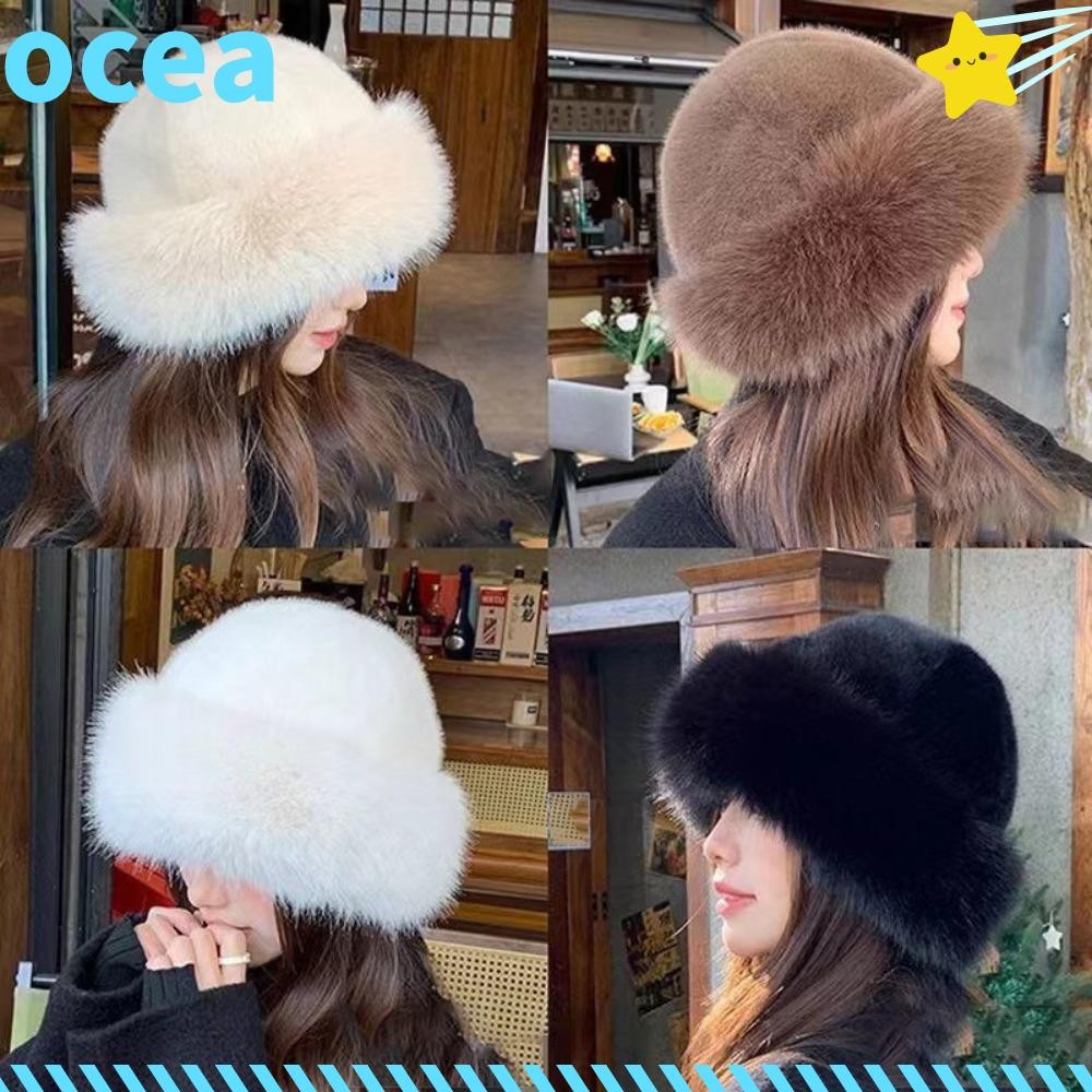 Chapéu Balde De Pele Fofa,Boné Panamá GrossoParaODia DeNeve,Proteção Os Ouvidos,Capa Fria Inverno touca feminino inverno