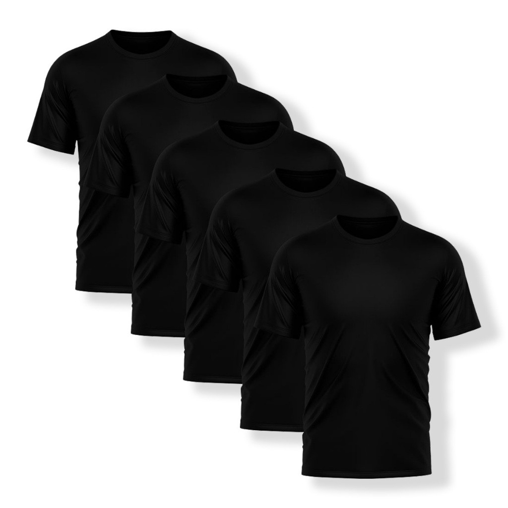 KIT 5 Camisetas Básica Preta Masculina 100% Algodão Treino academia Corrida Trabalho