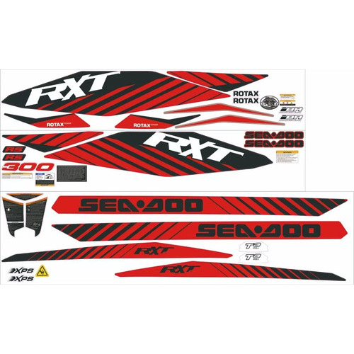 Kit Adesivo Faixa Jet Ski Seadoo Rxt 300 2016 Vermelho