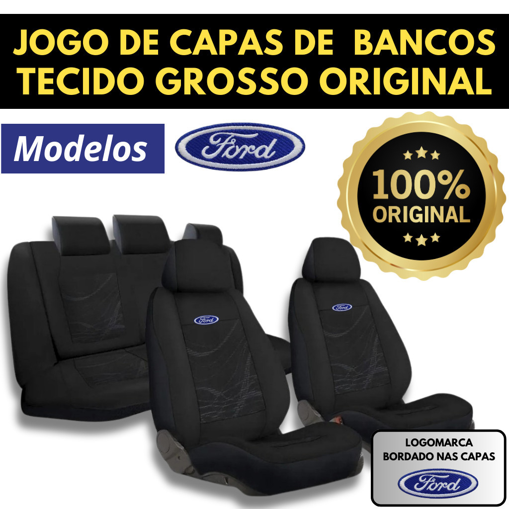 Capa Para Banco Automotivo Carro Ford Tecido Original Grosso Impermeável Acolchoado Todos Veículos Ford