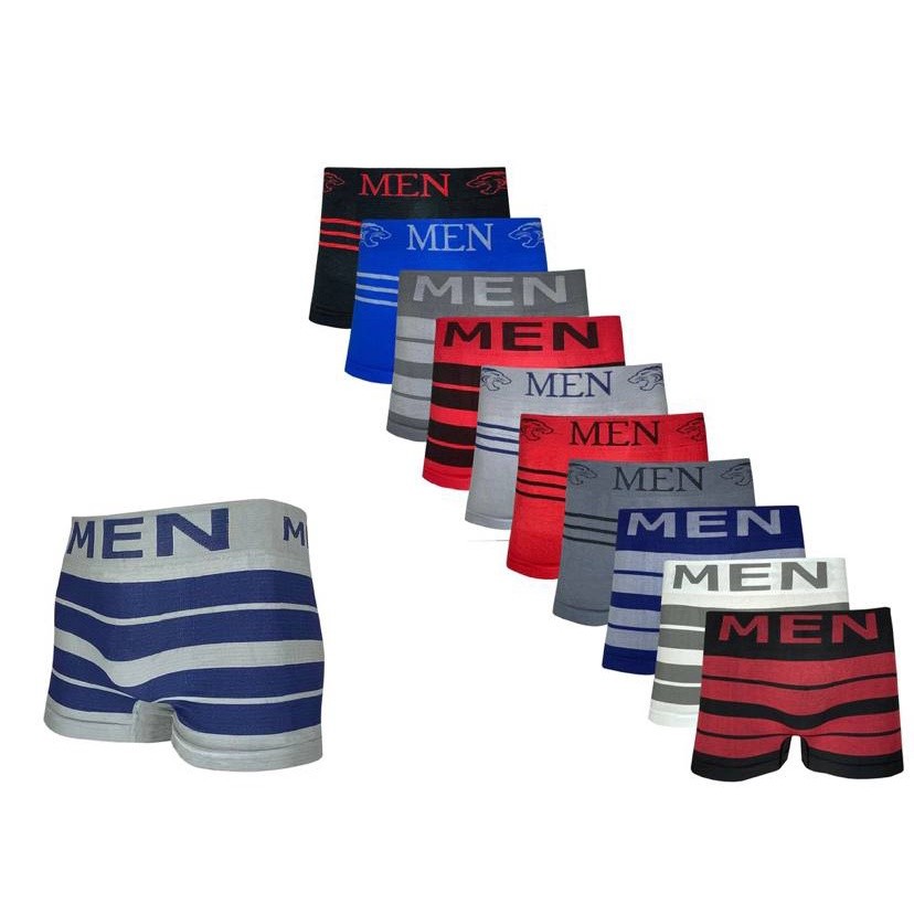 Kit 10 Cuecas Boxer Sem Costura Macia e Confortavel Adulto Masculino Poliester Premium
