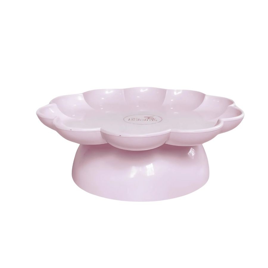 Bandeja Flower Com Pé - 180mm - Rosa Claro - 1 unidade - Só Boleiras - Rizzo - Home & Living