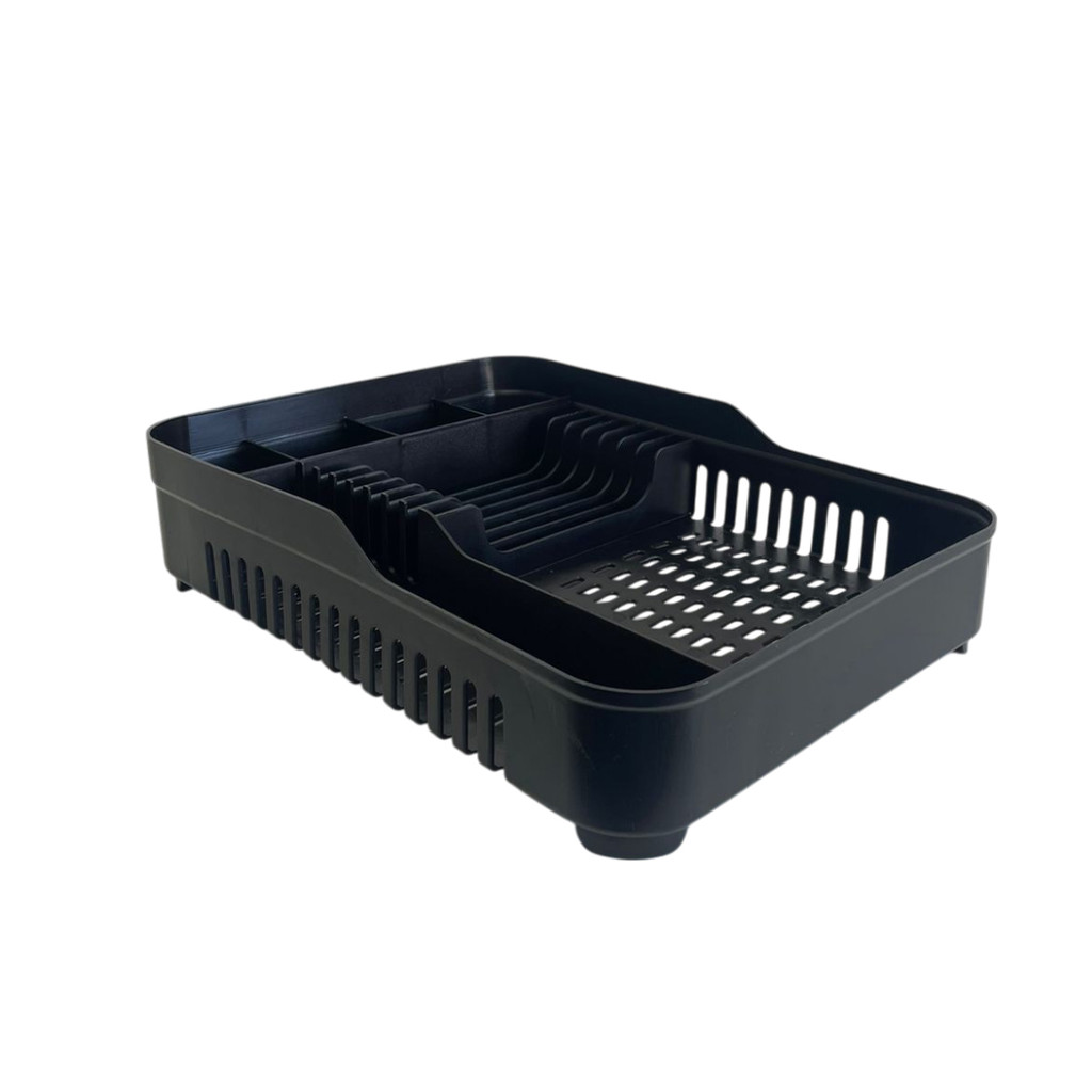 Escorredor Bancada Pia Compacto Secador De Louças Porta Talheres 7 Pratos Copos Preto / Rosa Resistente