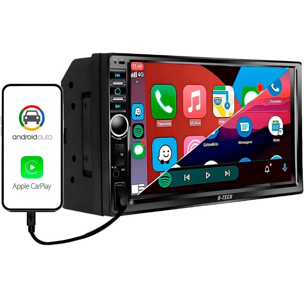 Central Multimídia 7 Carplay Android Auto Espelhamento UBS BT em Oferta na Shopee