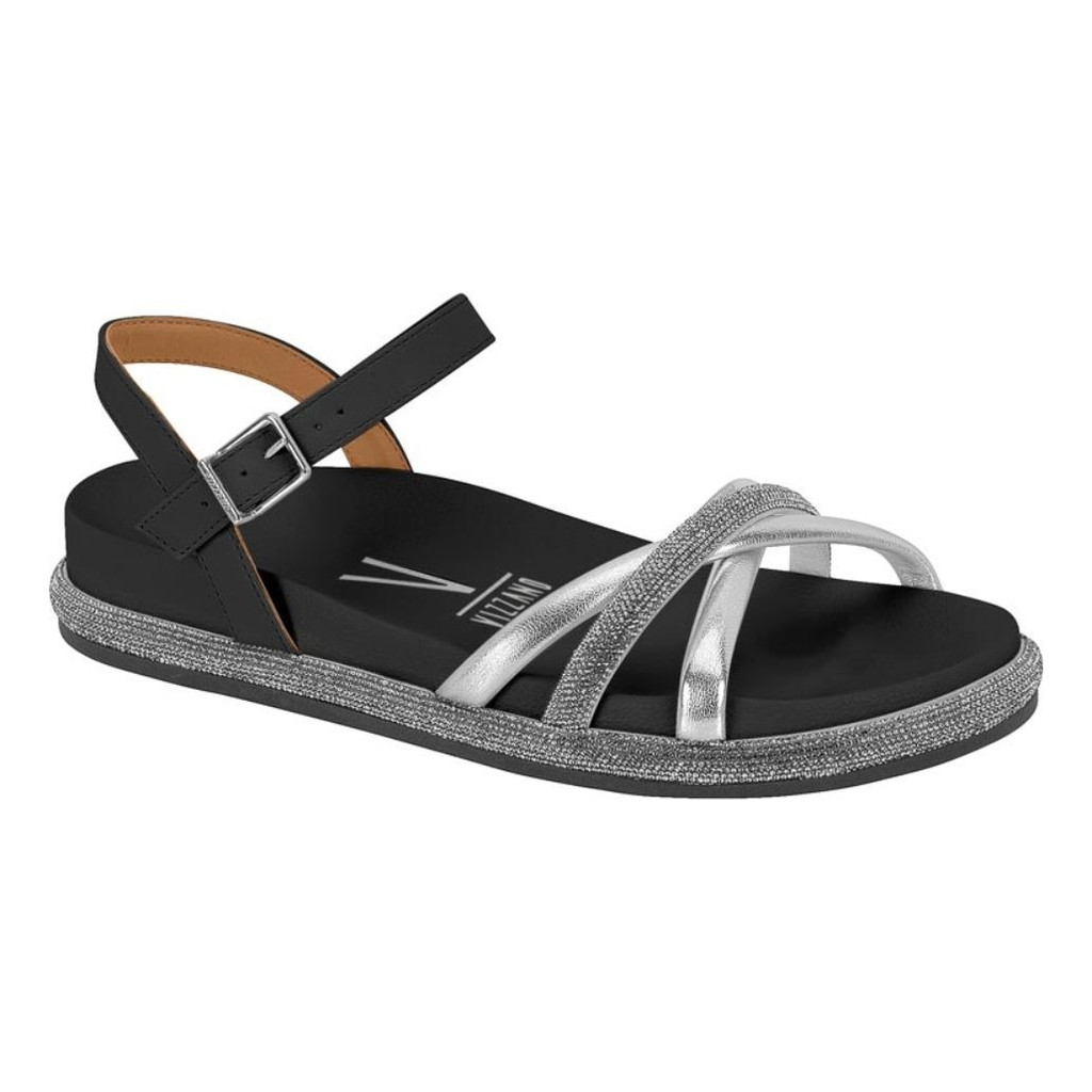 sandália vizzano rasteira flatform papete strass brilhos
