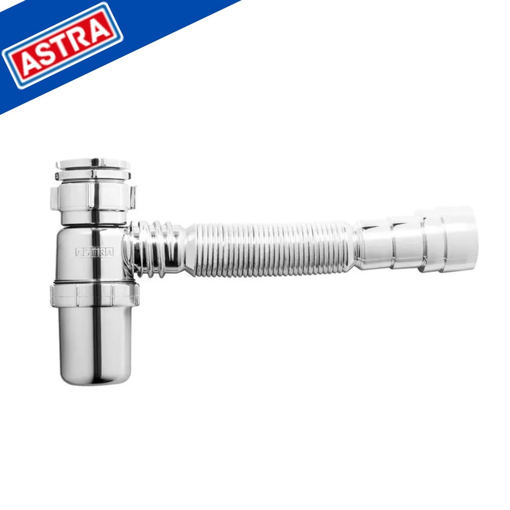 Sifão Sanfonado Universal Prata com Copo Astra