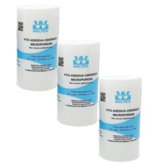 Kit 3 Fita Microporosa Cirúrgica Branca 10cm X 10m - Wiltex em Oferta na Shopee