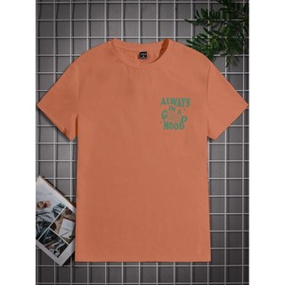Camiseta T-Shirt Cor Coral Longline Oversized Unisex Gola redonda Manga Curta Verão Estampada Always