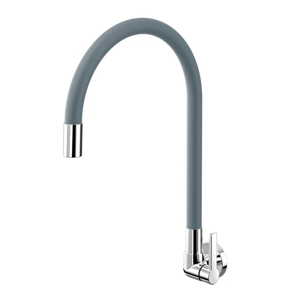 Torneira Cozinha Parede Galiflex Cromada Com Cinza