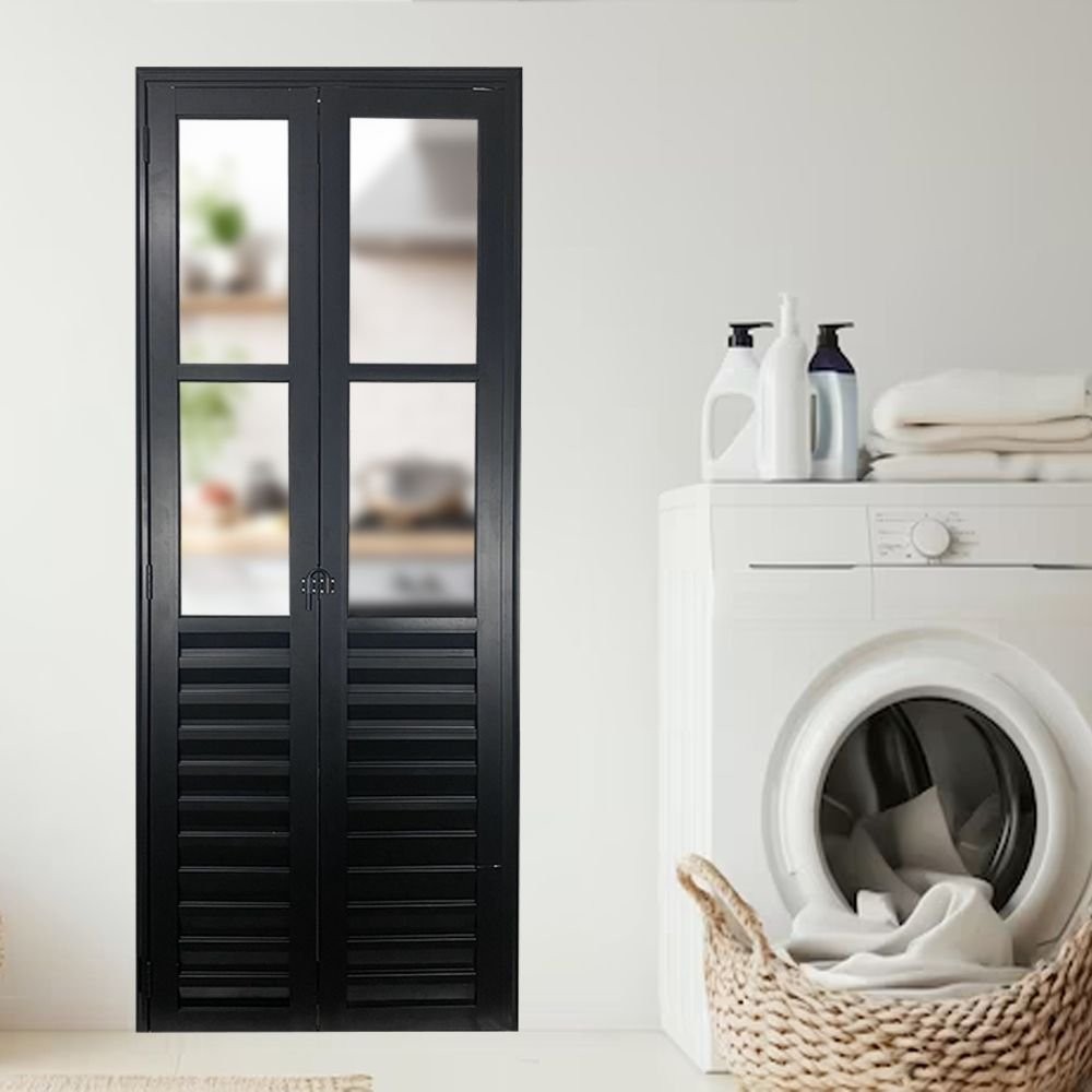 Porta Camarão Palheta com Vidro Linha 25 210x80  Abertura Esquerda Esquerda em Oferta na Shopee