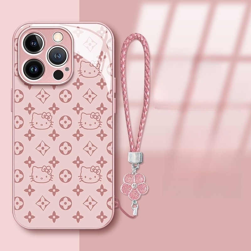 Hello Kitty Vidro Líquido Cordão,Capinha iphone 11/12/13/14/15/16 Pro max,anti impacto HelloKitty em Oferta na Shopee