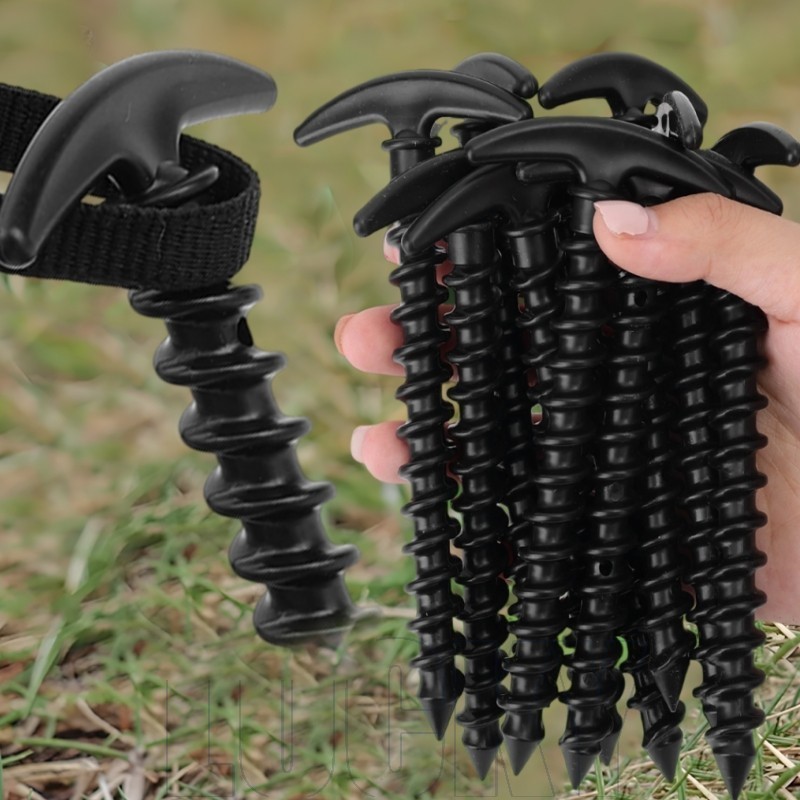 Unhas Fixas Para Barraca De 15 Unidades-Estaca De Em Espiral-Pregos Fixos À Prova De Vento-Estacas De Âncora De Parafuso