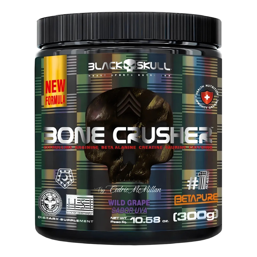 BONE CRUSHER WILD GRAPE PRE TREINO 300G SUPER INSANO 