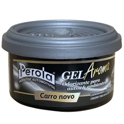 AROMATIZANTE PEROLA AROMA GEL CARRO NOVO 60G - Perfume Carro em Gel, Cheiro Carro Zero Km, Longa Duração, Aroma Premium