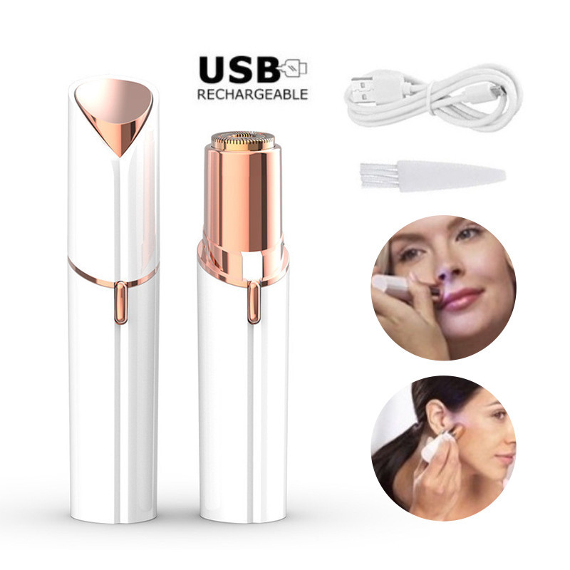 Batom Depilador Portátil Depilador Eletrico Feminino Facial Buço Rosto Aparador Pelos USB ...
