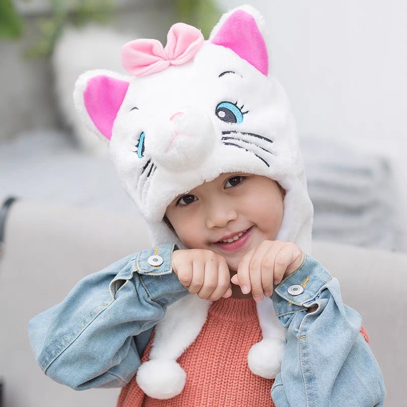 Touca Gorro de Bichinho Pelucia Animal Zoo Inverno Fantasia