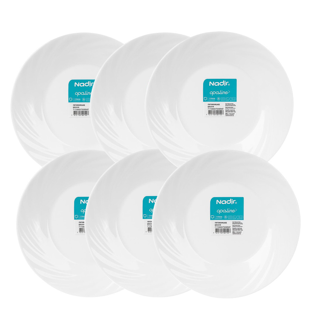 Prato Fundo de Vidro Opaline Jasmim 23,5cm 6 Unidades - Nadir 5842 em Oferta na Shopee