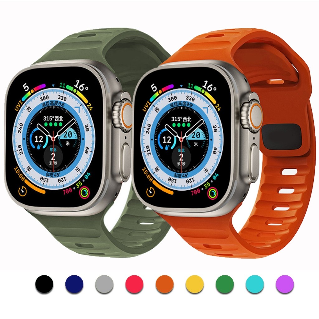 Pulseira De Silicone Para Apple Watch 46 49 42 44 45 38mm Smartwatch Iwatch Séries 11 10 9 8 7 6 5 4 SE Ultra 3 2