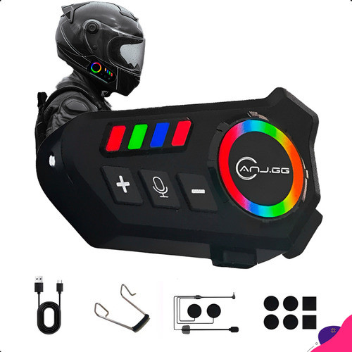 Fone De Ouvido Para Capacete Bluetooth Headset Rgb Sem Fio K06