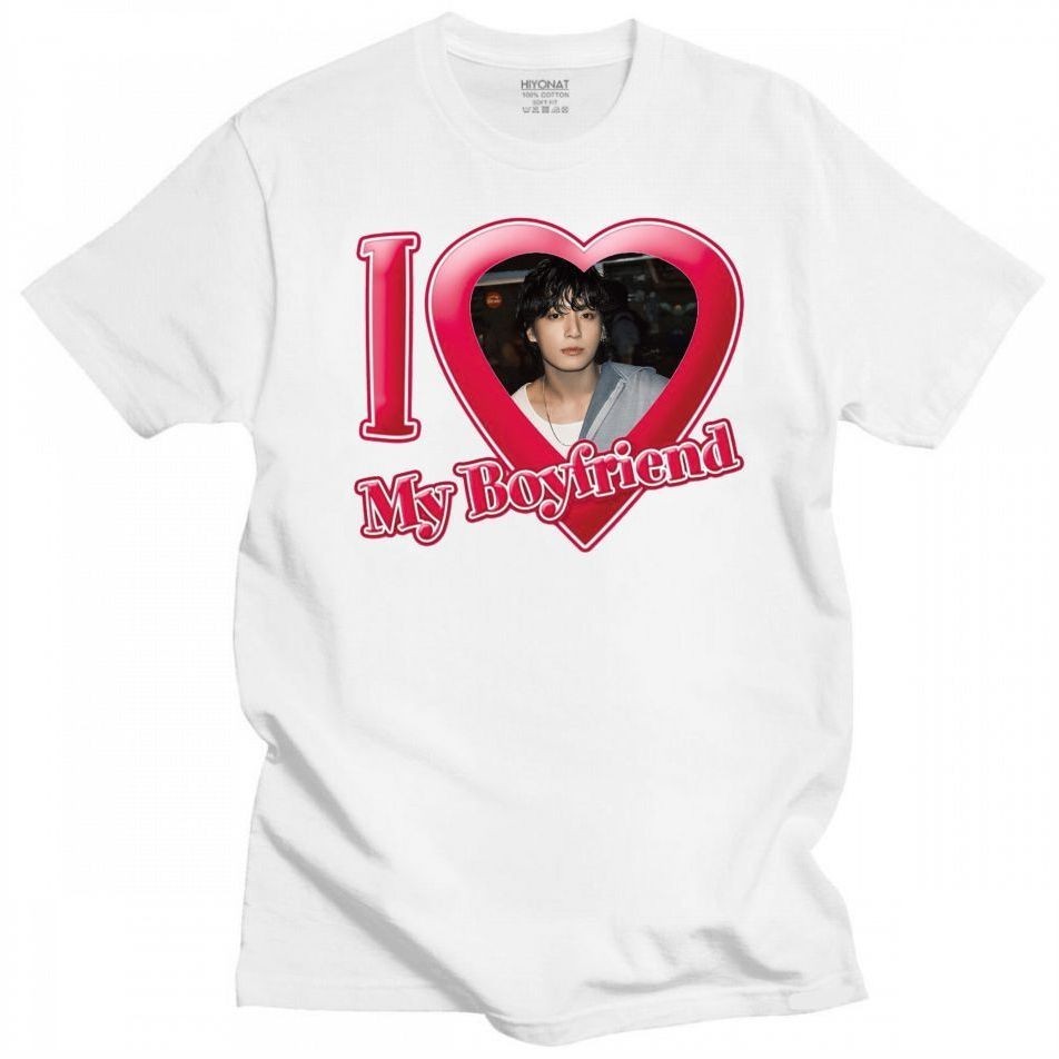 Camiseta Jeon Jung-kook Of BTS  Blusa Unissex I Love My Boyfriend K Pop TrendBox Mania