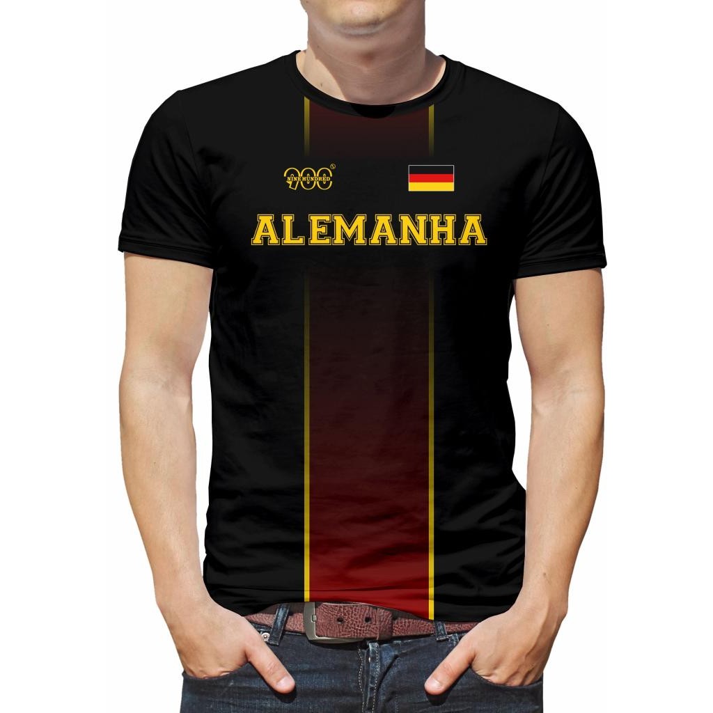 Camiseta Alemanha UV50 Masculina Uniform Blusa Futebol Volei