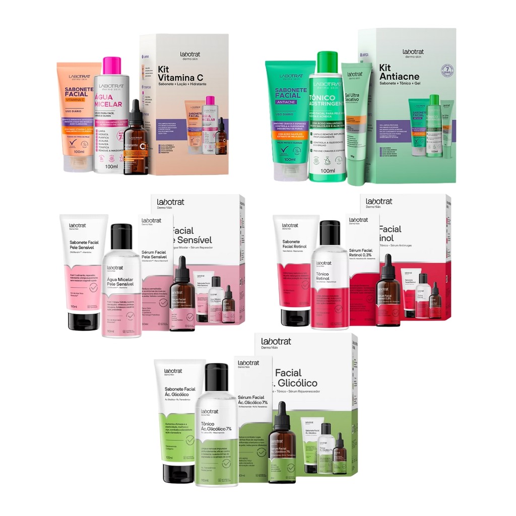 Kit Cuidado Facial Skincare Hidratação Nutrição Labotrat em Oferta na Shopee