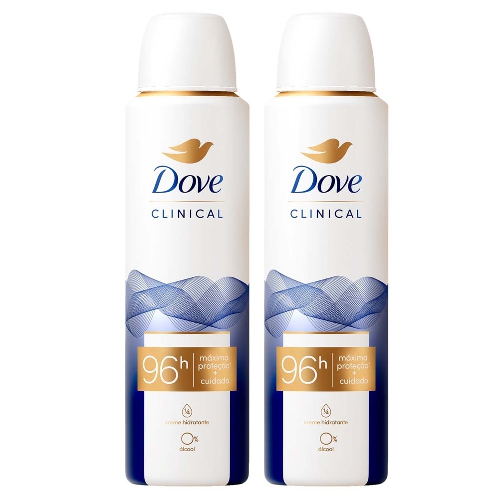 Kit 2 und Desod Aero Dove Clinical Clean Feminino 150ml em Oferta na Shopee