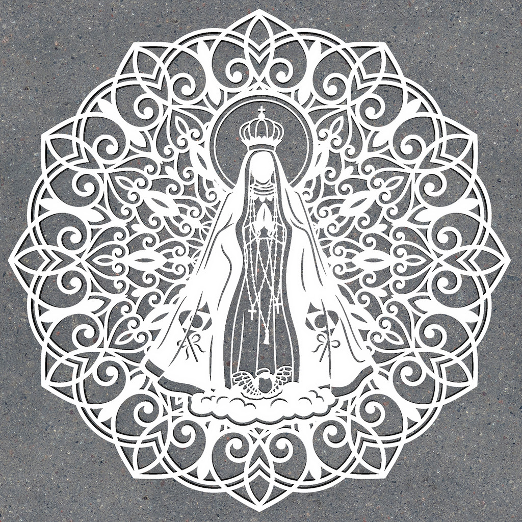 Mandala Religiosa de Madeira Nossa Senhora Mdf Branco em Oferta na Shopee