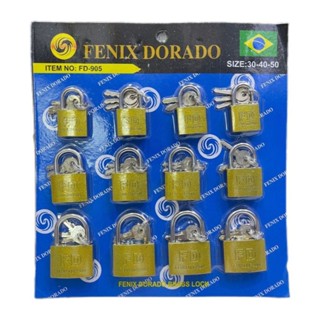 CADEADO IRON LOCK  12 PEÇAS DE CADA3 CHAVES FENIX DOURADO em Oferta na Shopee
