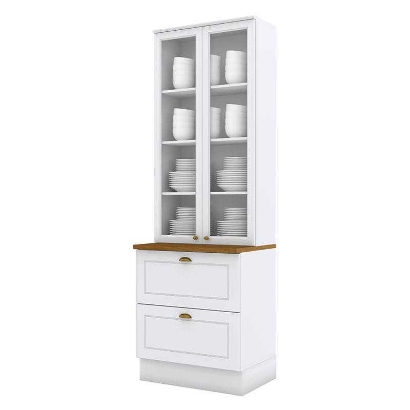 Cristaleira Americana Branco HP com Tampo Naturale – Henn