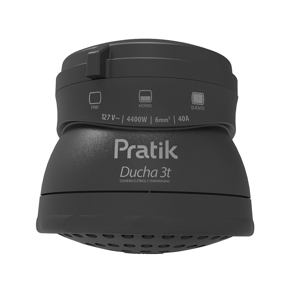 Chuveiro Ducha Pratik 3 Temperaturas Preto 4400w 127v