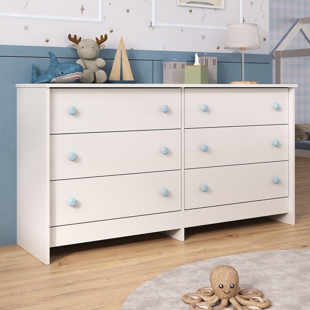 Cômoda Infantil 136cm com 6 Gavetas Multimóveis MP4336 em Oferta na Shopee