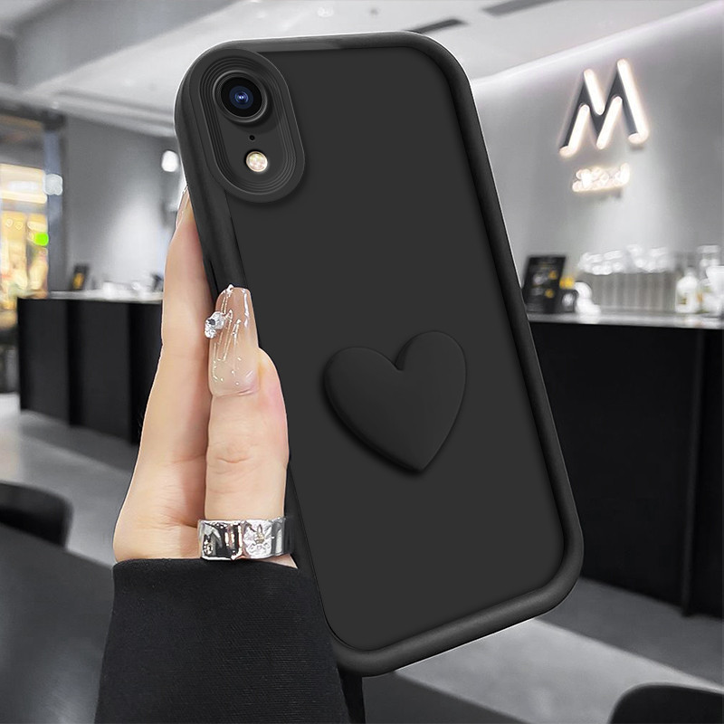 Para Apple iPhone XS XR X Caso Max Moda DIY 3D Amor Coração Caixa De Telefone Pacote Completo Silicone Macio À Prova De