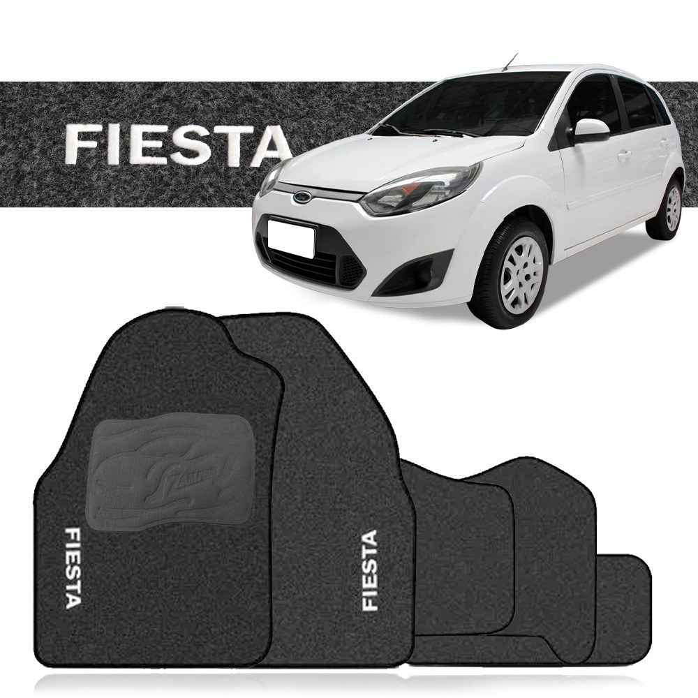Tapete Automotivo Fiesta Rocam 2002 a 2014 Carpete Molde da Medida do Carro